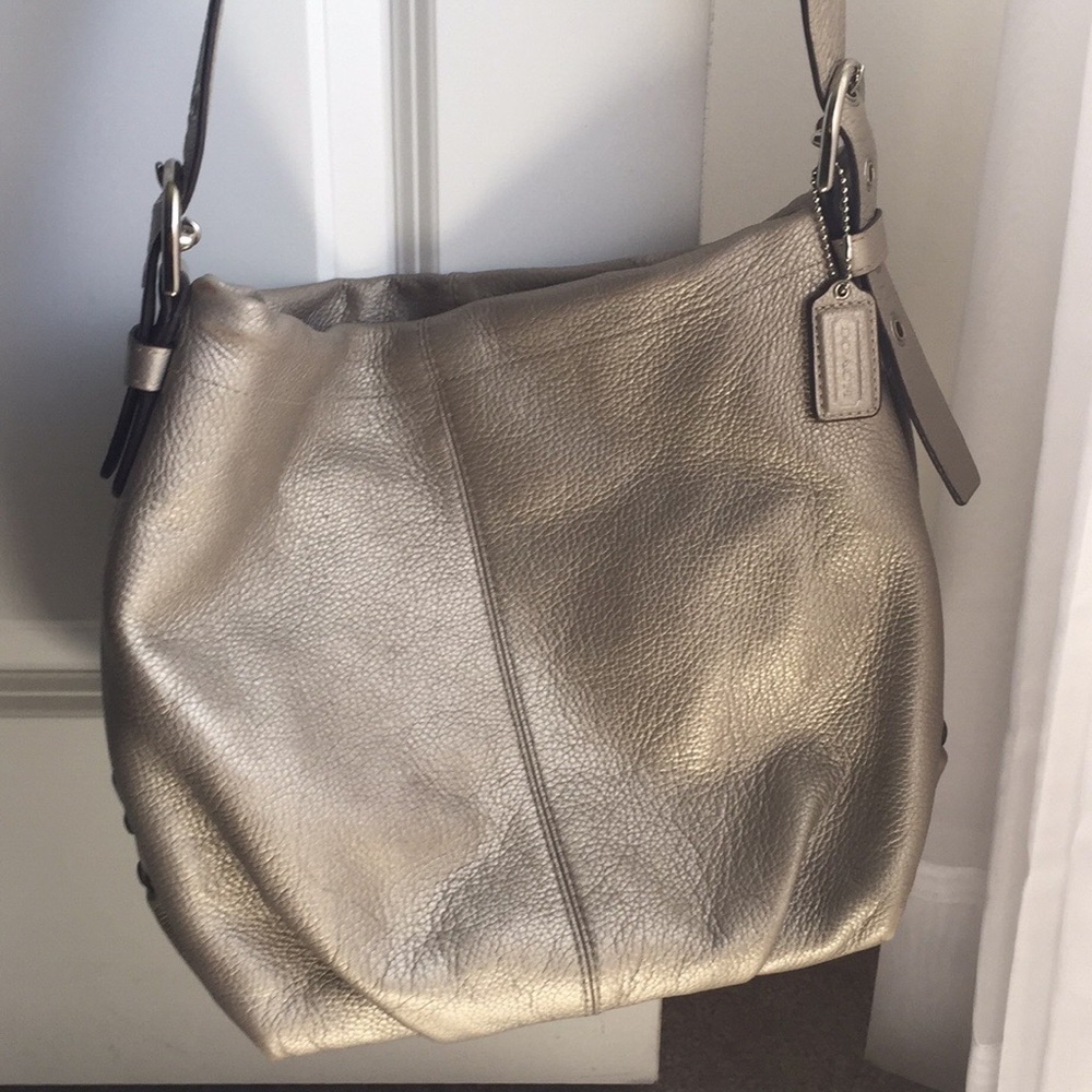 Silver Coach Handbag